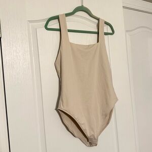 NWT Tan Square Neck Bodysuit